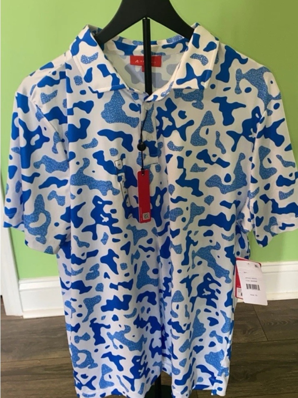 Redvanly Blue & White Patterned Men's Polo Shirt